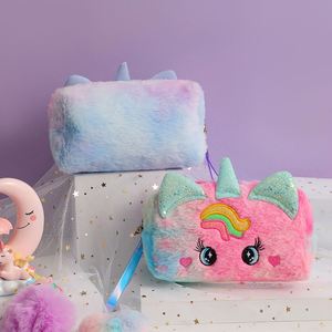 Plush Stationery Zipper <b>Pen</b> <b>Box</b> Cosmetic Makeup Cute Bag Fluffy Pencil Case Pouch for Kids Girls - Product Image 5