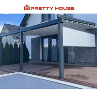 Système de toit à lamelles rétractable en aluminium métallique imperméable pour terrasse et patio, fabrication OEM