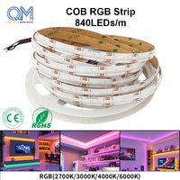 Esnek 840 LED'li 24V 14W RGB COB LED Şerit, Otel Lobisi Tavanı ve Mimari Gömme Dekorasyonu için 3 Yıl Garantili IP20