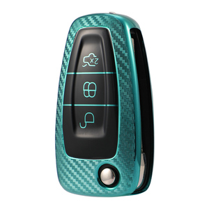 Coque de couverture de clé de voiture en TPU souple à texture en cuir pour <span class=keywords><strong>Ford</strong></span> Fox Kuga <span class=keywords><strong>Tourneo</strong></span> - Product Image 1