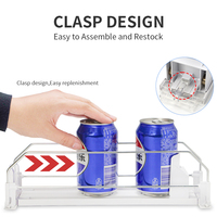 Nouveau Distributeur Amélioré à Double Poussoir à Ressort pour Étagère de Boissons, Tige Coulissante pour Canettes de Soda, Organisateur de Boissons pour Réfrigérateur