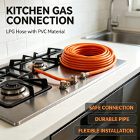 Selang Gas LPG PVC Tekanan Tinggi 8mm 20 Bar 1-2 Lapisan Penguatan Serat Poliester Tahan Tarik Tinggi Bersertifikasi ROHS Selang Pelindung Tahan Lama