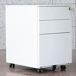 Vente flash : Armoire <span class=keywords><strong>à</strong></span> dossiers mobile moderne, autoportante, verrouillable, en acier inoxydable, avec 3 tiroirs, pour le rangement <span class=keywords><strong>à</strong></span> domicile ou au bureau - Product Image 3