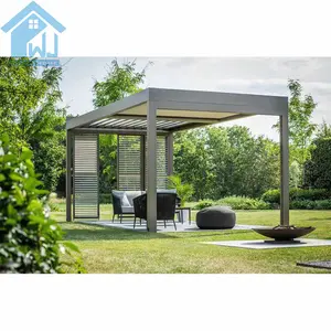Motorized Outdoor Patio Roofs Modern Louvre Roof Gazebo Outdoor Patio Sunshade Pergola Kits For Decking