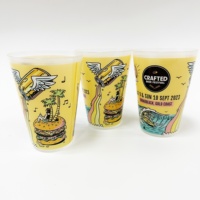 300 ml 400 ml 500 ML tasse de bière en plastique personnalisée 10 OZ tasse en plastique à surface lisse réutilisable tasse à boire de fête de festival
