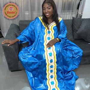 Boubou <span class=keywords><strong>Bazin</strong></span> Africain Brodé pour Femmes Nigérianes, Robes de Mariée, Grande Taille du Mali, Robe Longue Dashiki pour Fête, Vêtements - Product Image 5