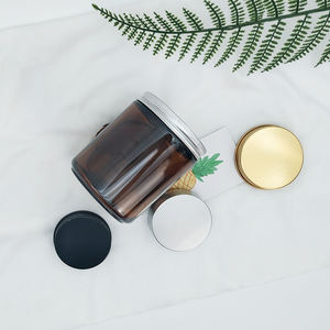 Pot en coton en verre ambré de 50/60/100/150/200ml avec bouchon en métal noir pour le stockage des aliments Haricots Lotion cosmétique Pommades Crèmes - Product Image 3