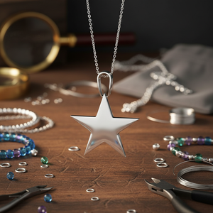 Componenti e Accessori per Gioielli con Pendente a Stella in Acciaio - Product Image 3