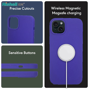 Funda Magnética de Silicona Real con Sensación de Piel de Lujo, Resistente a Impactos, <span class=keywords><strong>para</strong></span> la Serie 15/Plus <span class=keywords><strong>SE</strong></span> con <span class=keywords><strong>Forro</strong></span> de Microfibra - Product Image 3