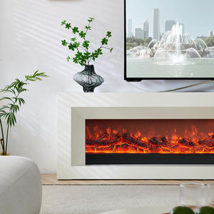 Cheminée Électronique 3D Ultra-Mince Encastrable Moderne en Acier Inoxydable pour Intérieur, Appartement, Maison, Salon, Chambre, Hôtel - Product Image 1