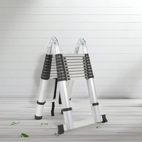 Échelle télescopique pliante en aluminium de 3,5 m, capacité de charge de 150 kg, 9 marches, design minimaliste, longueur personnalisable, usage domestique, manuelle