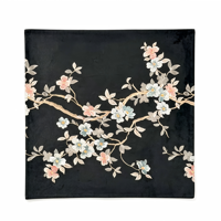 Tapis de mahjong KEYE moderne de luxe en velours vert émeraude avec broderie florale pour les fêtes à domicile et les jeux décontractés