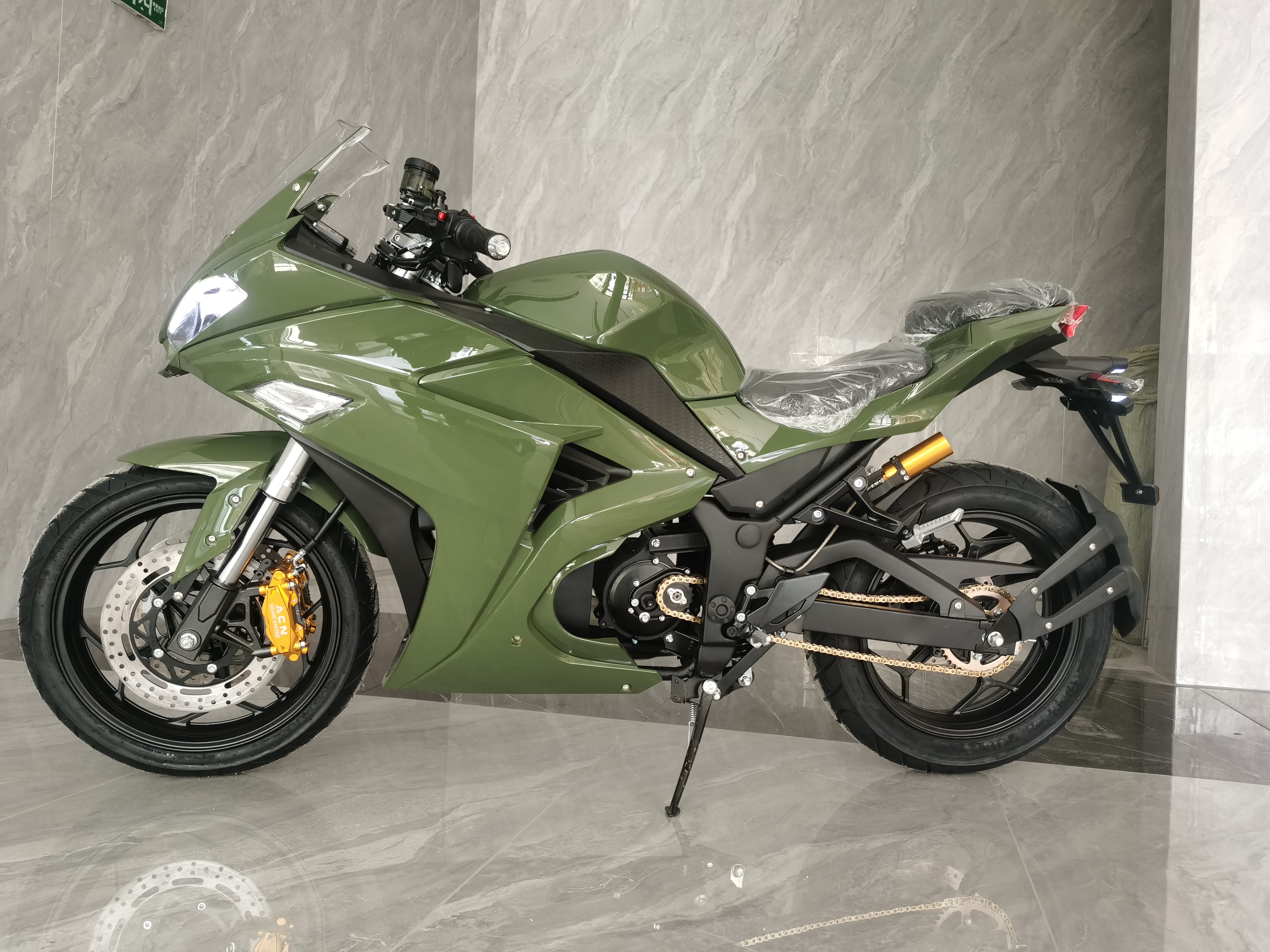 High Performance Matte/Glossy Green Electric Motorcycle 3000W