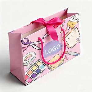 Sacs cadeaux en papier, fabricants de sacs en papier de luxe personnalisés pour le shopping, les vêtements, avec poignée, emballage pour mariage/bijoux - Product Image 1