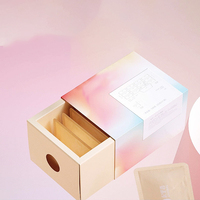 Boîte d'emballage magnétique rigide recyclable avec logo personnalisé et doublure en velours satiné pour bijoux et maquillage, boîte à tiroir personnalisable