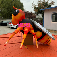 Ballon gonflable en forme d'abeille de dessin animé pour la décoration de jardin, publicité personnalisée, abeille gonflable et abeille gonflable éclairée
