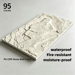 Panneaux muraux décoratifs <span class=keywords><strong>en</strong></span> carton robuste avec texture de <span class=keywords><strong>pierre</strong></span> de roche <span class=keywords><strong>en</strong></span> PU, revêtement mural à clipser pour les salles d'exposition et les allées de kiosques - Product Image 6