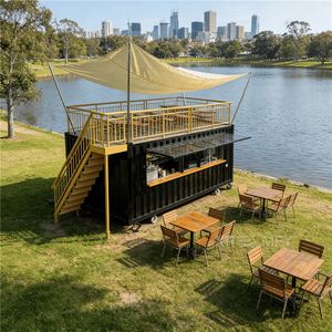 Quiosco de Comida Rápida de Dos Pisos en Contenedor Marítimo Contemporáneo, Diseño de Cafetería, Bar con Alta Utilización del Espacio - Product Image 5