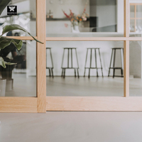 Porte coulissante en bois avec verre dépoli pour chambre, style Shoji, pour rénovation architecturale japonaise, design graphique pour maison et chambre à coucher