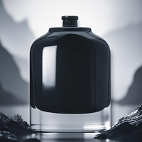 Bouteille de parfum Bouteilles d'huile de conception professionnelle Vaporisateur rond noir elliptique givré 50ml 100ml Bouteille de parfum