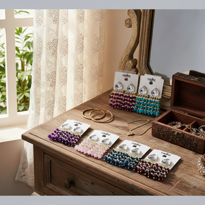 Pendientes colgantes de cuentas y piedra Kundan chapados en oro Accesorio de moda - Product Image 2