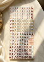 Jeu de Mahjong Américain de Luxe en Acrylique Brillant Écologique, Motif Fruits, 160 Pièces, Kit de Jeu de Table pour Famille, Vente en Gros