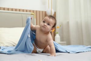 Grosir 100% wafel bambu selimut lempar Sofa warna polos bertekstur Super lembut selimut rajut ringan - Product Image 4