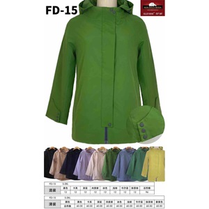 HDJ Plus Size Women <b>Windbreaker</b> Jacket Hooded Zipper Closure Spring Coat Utility Style 100 Polyester Coated Full Sleeve - Product Image 3