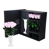 Décoration de table personnalisée, vase en céramique Aphrodite, fleurs naturelles réelles, plantes à longue tige, roses éternelles préservées