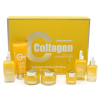 Ensemble de soins corporels multi-effets au collagène et à la vitamine C OEM, nettoyant visage, sérum, crème hydratante, ensemble anti-âge