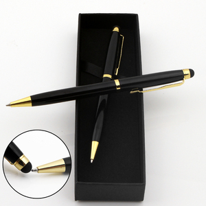 Bolígrafo Metálico Negro Promocional con Punta de 1.0 mm y Función Táctil para Pantallas - Product Image 3