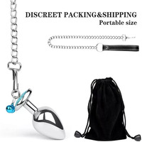Schmuck-Design Sexprodukt herzförmige Diamant-Anal-Po-Splug mit zwei Glocken und Metallkette