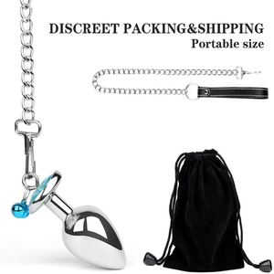 Jewelry Design Sex Product Heart Shape Diamond <strong>Anal</strong> Butt Plug With Two Bells with Metal <strong>Chain</strong> - Product Image 5