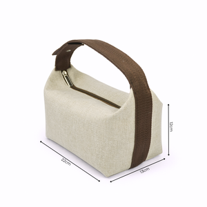 Sac à main en jute mini premium avec logo personnalisé, poignée large en tissu, fermeture éclair, sac cadeau d'entreprise, fabricant OEM ODM - Product Image 4