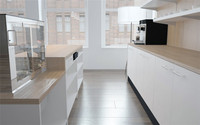 Comptoir de bar pour café, design commercial, table de restaurant, comptoir de caisse personnalisé avec plateau en bois pour café