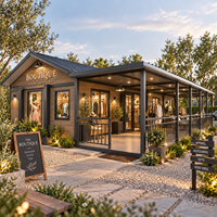 Boutique de vêtements modulaire Refab, boutique conteneur, maison modulaire avec terrasse couverte, magasin de vente au détail moderne pour usage commercial