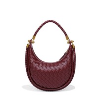 Sac à bandoulière/croisé de luxe en forme de croissant, tissé à la main, exclusif pour les ventes transfrontalières, élégant sac à main pour femme avec fermeture éclair