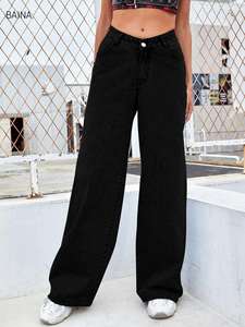 Nuevos Jeans Anchos Vintage Personalizados para Mujer, Pantalones Vaqueros Holgados de Cintura Alta - Product Image 2