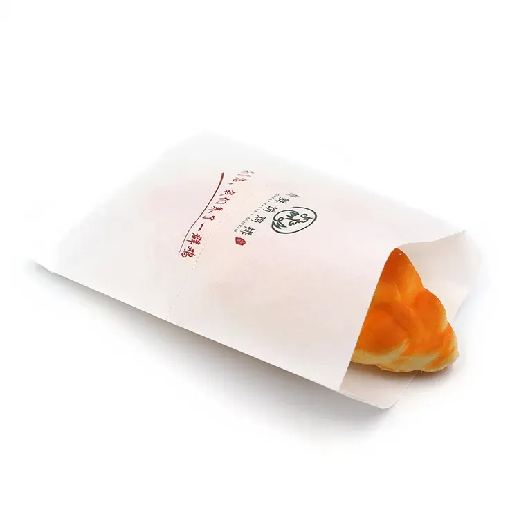Wholesale Custom Logo Printing Small Greaseproof Glassine Wax Food Grade Snack Bread Packaging Kraft Paper Bag