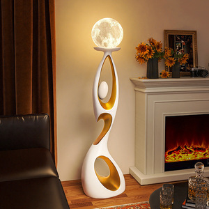 <span class=keywords><strong>Lampe</strong></span> sur pied LED en résine noire, blanche et or, style luxe léger, sculpture artistique nordique, pour la maison et l'hôtel - Product Image 5