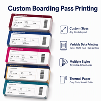 Imprimante de billets d'avion personnalisés en papier couché fantaisie avec impression offset et format sur mesure
