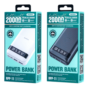 REMAX RPP-11 Power Bank Personalizzato da 20000mAh, <span class=keywords><strong>Ricarica</strong></span> Rapida 2.4A, Display Digitale USB-C, 2 Ingressi 3 Uscite, Caricabatterie Portatile da Viaggio - Product Image 3
