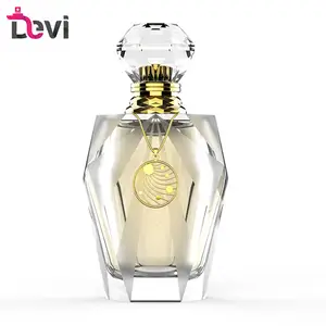 Devi benzersiz tasarım cam parfüm şişeleri 100ML lüks bayan Parfum parfüm şişe parfüm püskürtücü Atomizer boş konteyner