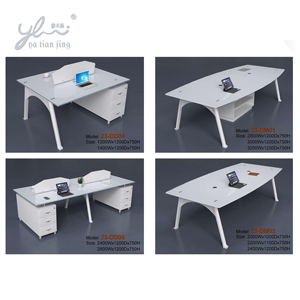 Văn phòng phân vùng Bảng Máy Trạm hiện đại Modular mở 2 người chỗ ngồi làm việc trạm nhân viên kính bàn - Product Image 2