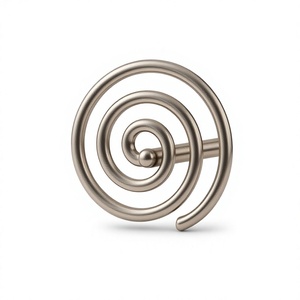 Butée de porte spirale en acier inoxydable au design moderne, support de porte à fixation au sol, butée de seuil pour porte en bois d'entrée - Product Image 1