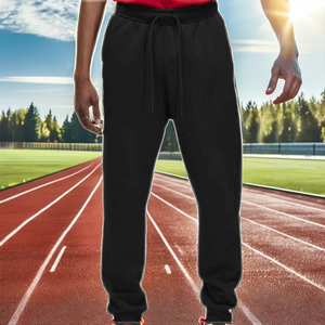 Pantalon de jogging mi-tissé pour hommes grandes tailles, coupe sport, couleur unie, logo personnalisé, séchage rapide, respirant, en polyester, décontracté - Product Image 2