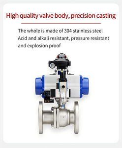 Vannes à boisseau sphérique pneumatiques de haute qualité Produit Vanne à boisseau sphérique à plate-forme haute à trois voies HVAC - Product Image 4