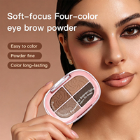 Palette de sourcils OEM 4 couleurs, poudre compacte soyeuse ultra-fine, pigment naturel, sans poudre volante, application facile