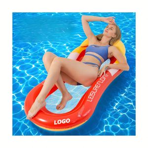 Foldable Striped Pool <b>Float</b> Lounger <b>Inflatable</b> Swimming Pool Hammock Raft for Adults - Product Image 1