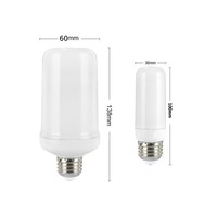 Cheminée électrique 3 LED Effet de flamme LED Ampoule LED Flamme rouge Bougies bleues Flamme simulée Ampoules LED